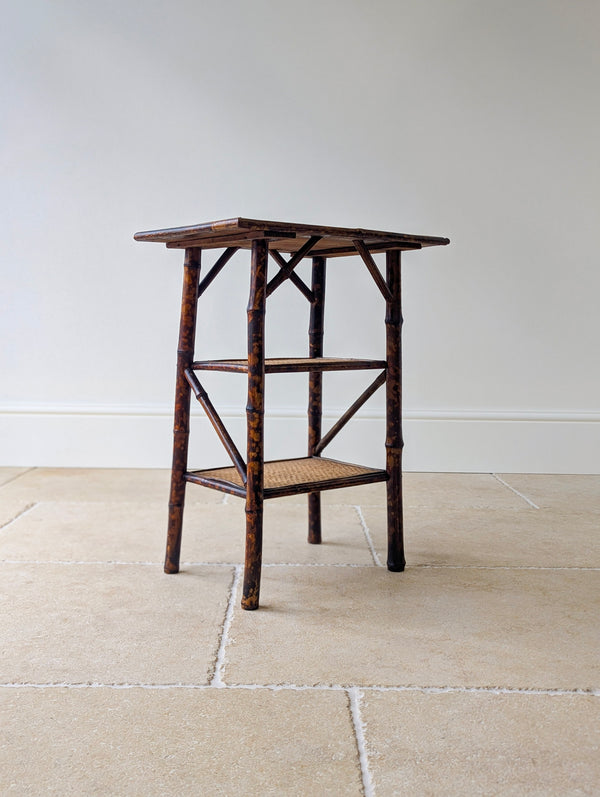 Antique Victorian Bamboo Three-Tier Occasional Table c.1890