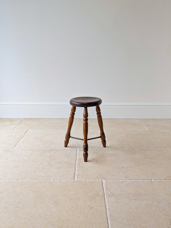 Antique Victorian Oak Three-Legged Country Stool c.1880