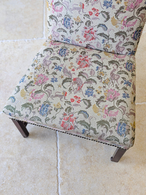 Antique Mid 19th Century Floral Mahogany Side Chair c.1850