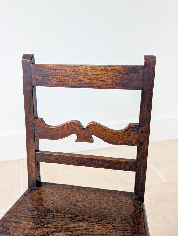 Pair of Antique Georgian Oak Country Side Chairs c.1800