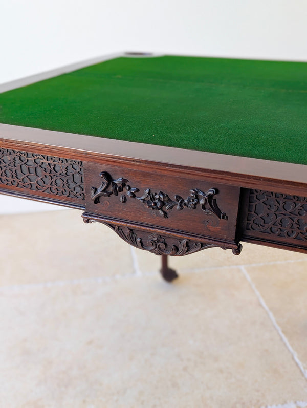 Antique Edwardian Mahogany Fold-Over Card Table c.1900