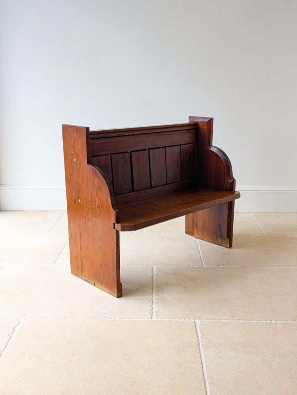 Antique Victorian Pitch Pine Pew c.1890