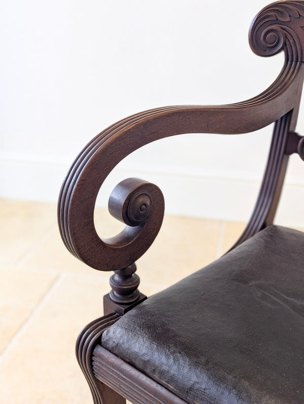 Antique Regency Mahogany Country House Library Armchair c.1820
