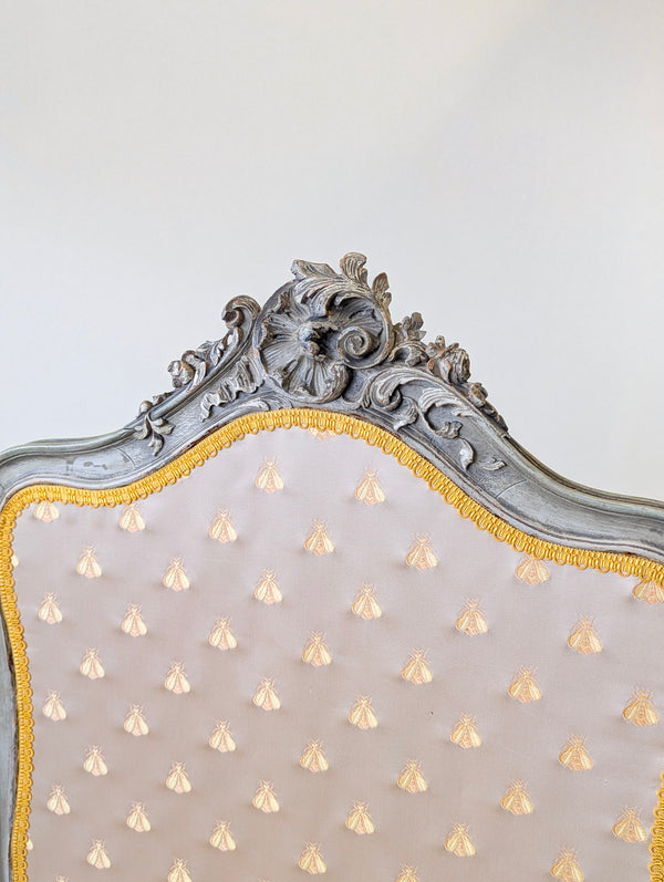 Antique Napoleon III Painted Three-Fold Room Screen c.1860