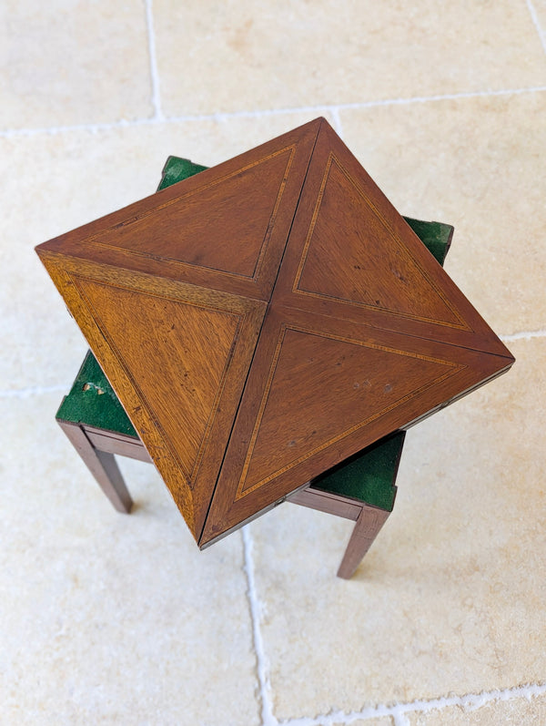 Antique Edwardian Mahogany Diminutive Envelope Card Table c.1910
