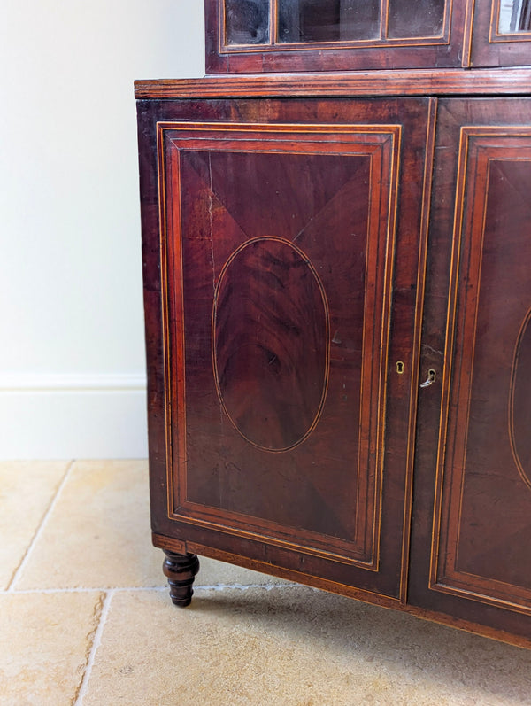 Antique Georgian Mahogany Bookcase Cabinet c.1800