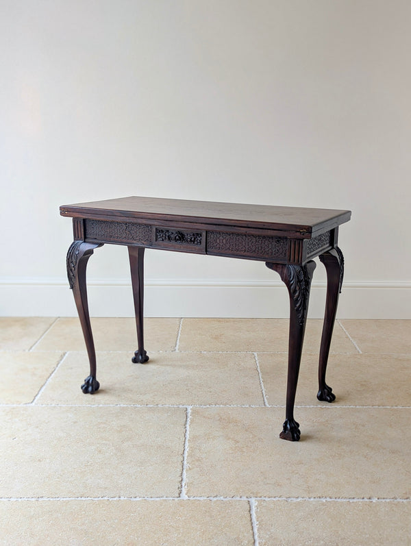 Antique Victorian Mahogany Card Table by James Shoolbred & Co. c.1890