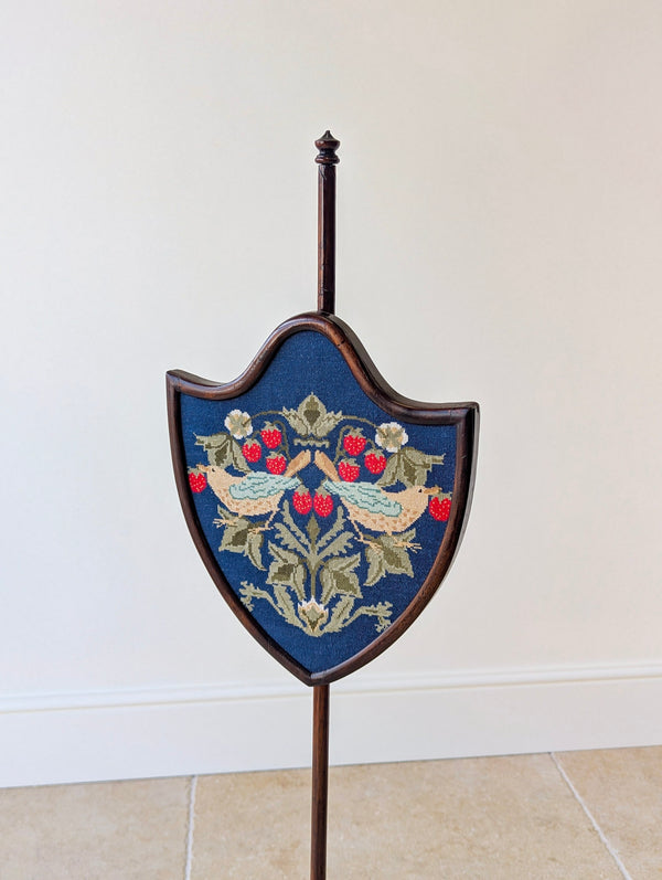 Antique George III Mahogany Tripod Pole Screen c.1800