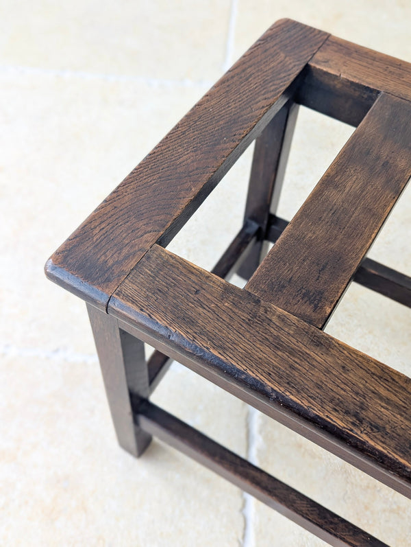 Antique Edwardian Oak Luggage Stand c.1910