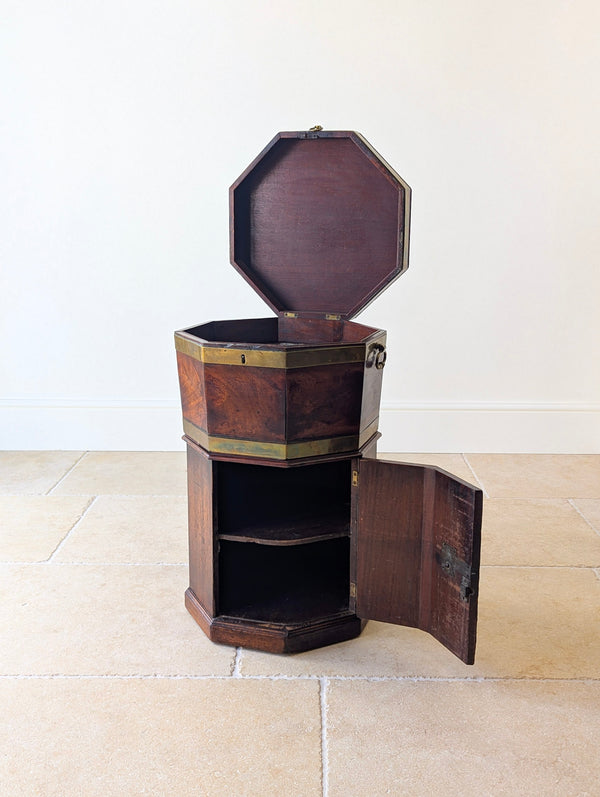 Antique George III Brass-Bound Mahogany Octagonal Cellaret c.1790