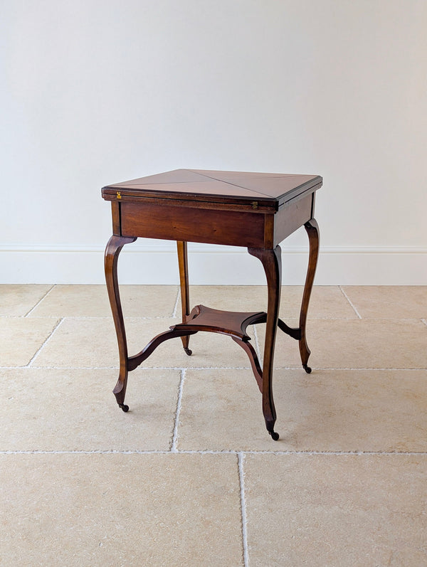 Antique Edwardian Mahogany Envelope Card Table c.1905