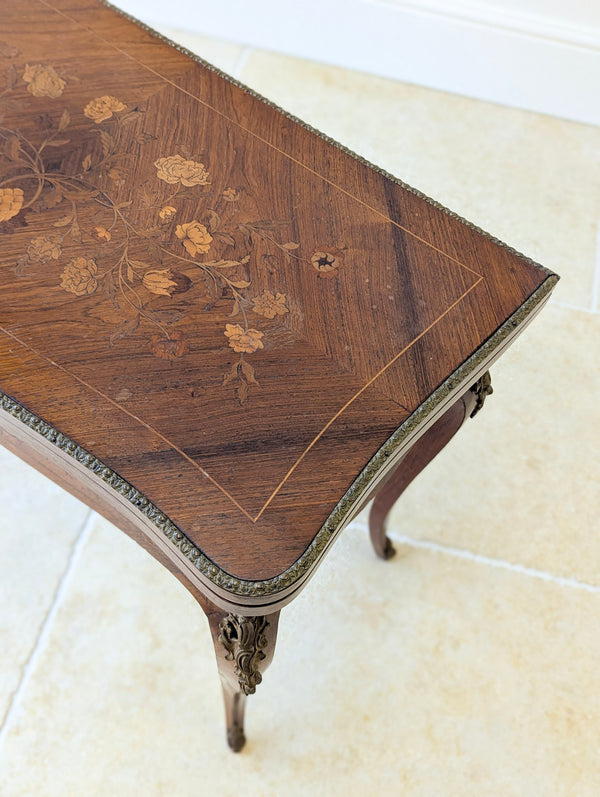 Antique Victorian Louis XV Style Kingwood Card Table c.1890