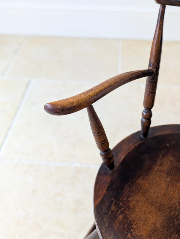 Antique Victorian Elm & Beech Arts & Crafts Windsor Chair c.1895