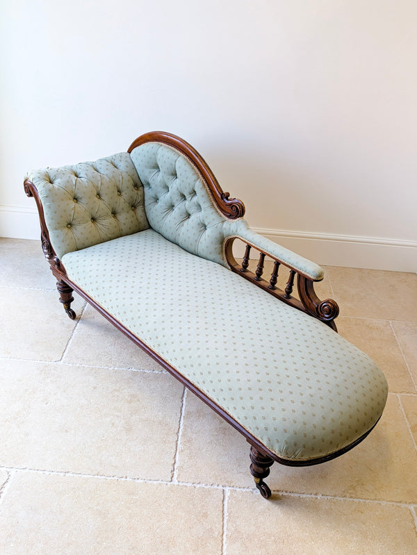 Antique Victorian Mahogany Chaise Longue c.1860