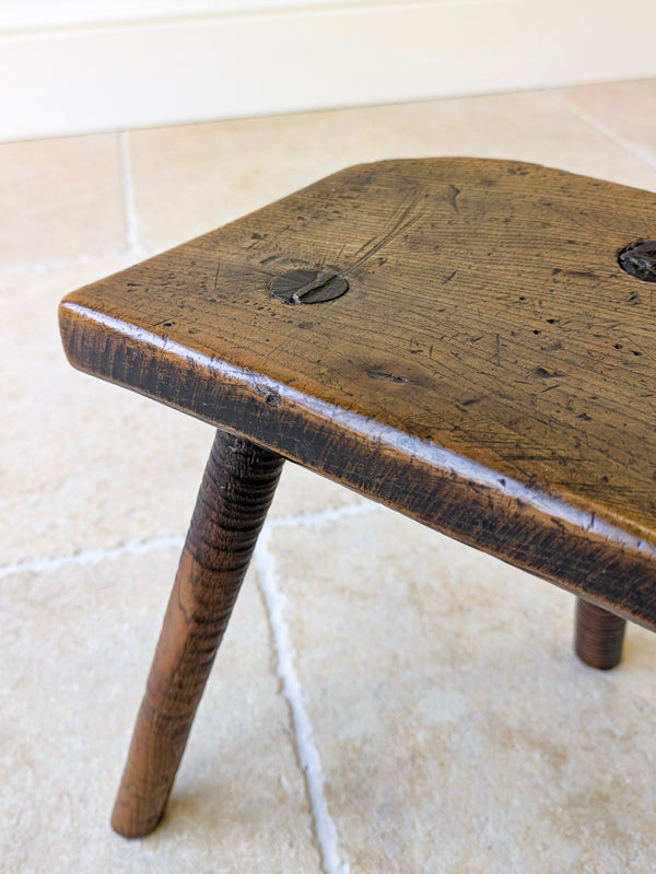 Antique Victorian Elm & Ash Cutler’s Stool c.1850