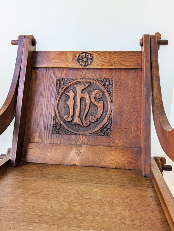 Antique Edwardian Oak Glastonbury Chair c.1910