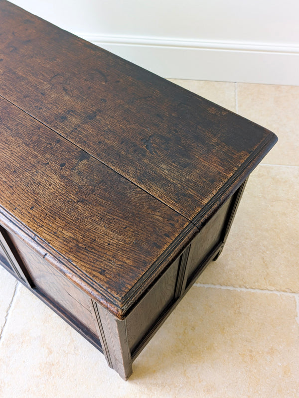 Antique Charles II West Yorkshire Inlaid Oak Coffer c.1680