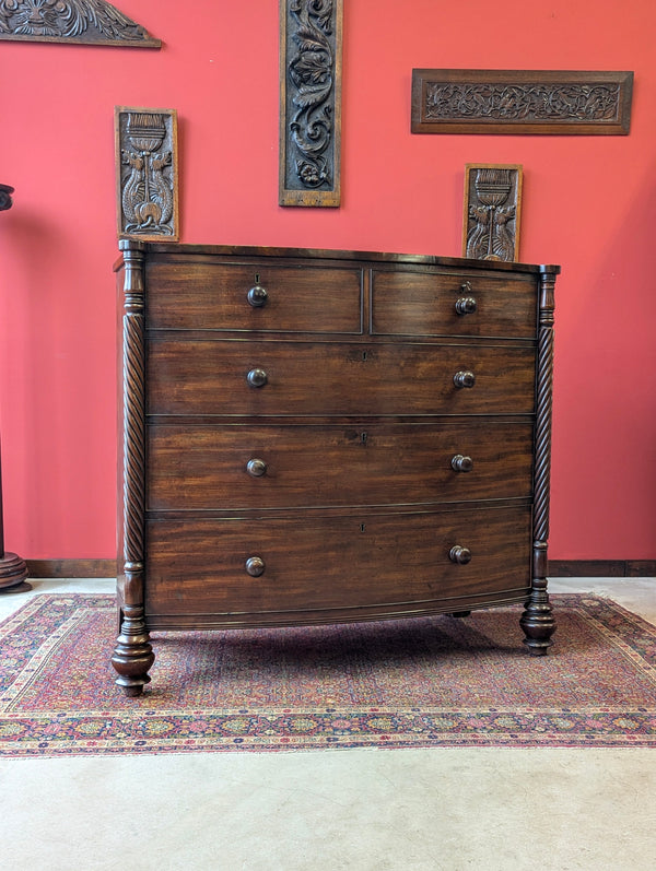 Antique Victorian Dark Mahogany Scotch Chest of Drawers