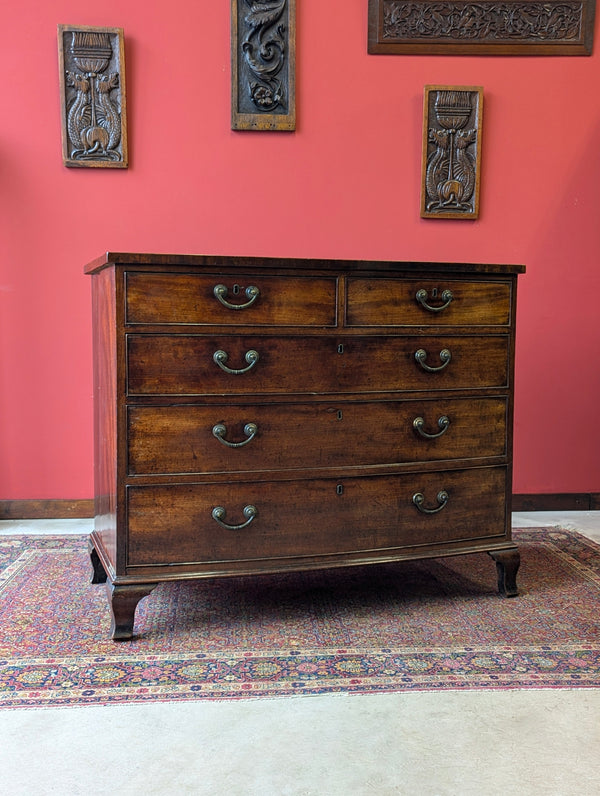 Antique Georgian Mahogany Bow Front Chest of Drawers