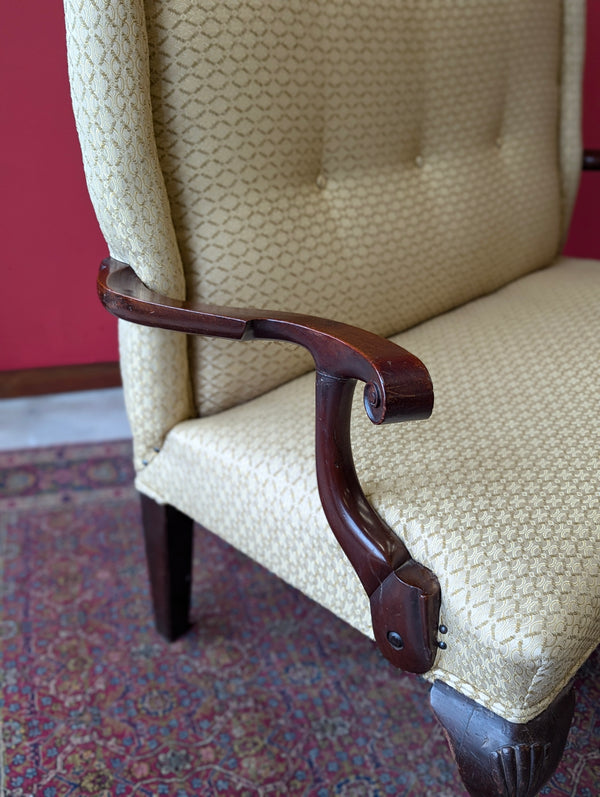 Antique Georgian Mahogany Upholstered Two Seater Settee