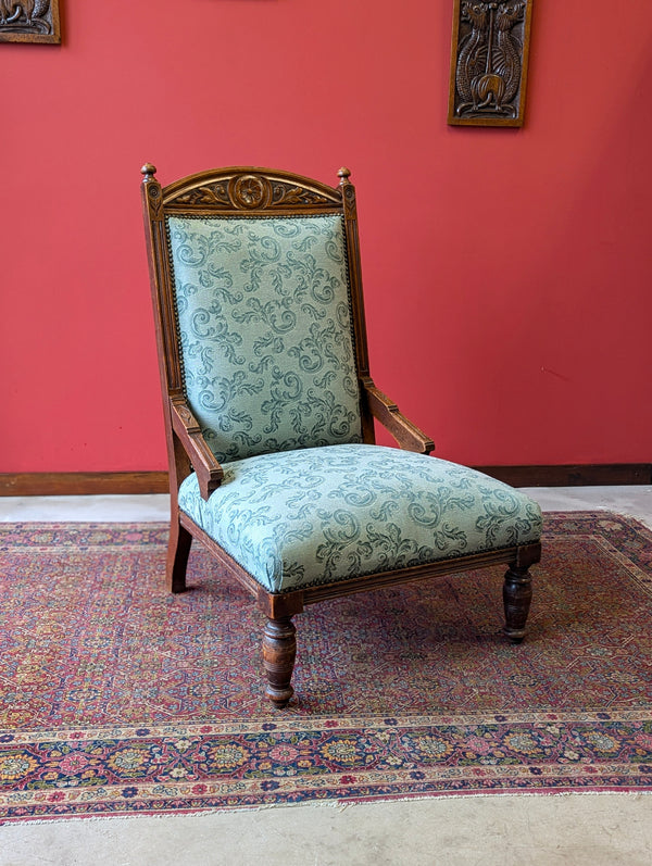 Antique Victorian Mahogany Easy Chair / Cocktail Chair