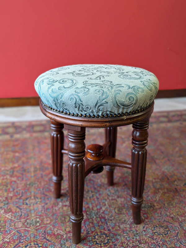 Antique Victorian Mahogany Circular Piano Stool