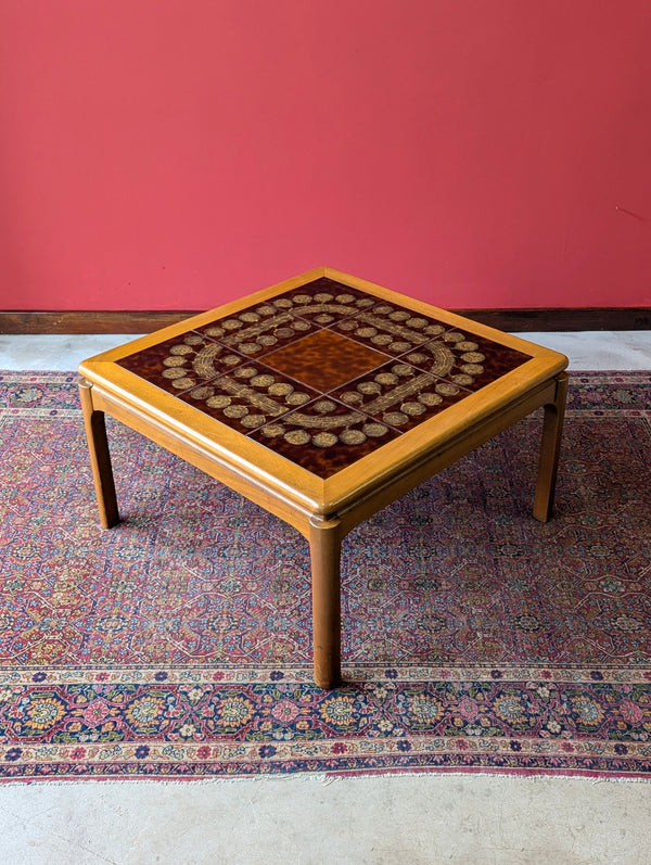 Mid Century Tile Top Square Teak Coffee Table