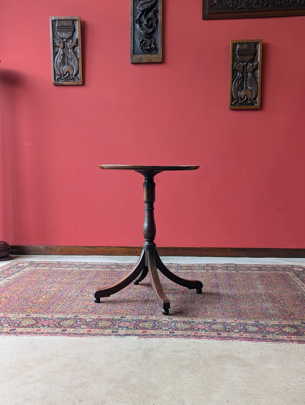 Antique Early Victorian Mahogany Circular Wine Table / Occasional Table