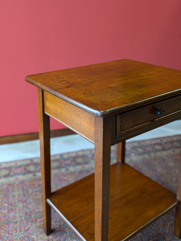 Antique Early 20th Century Oak Side Table / Bedside