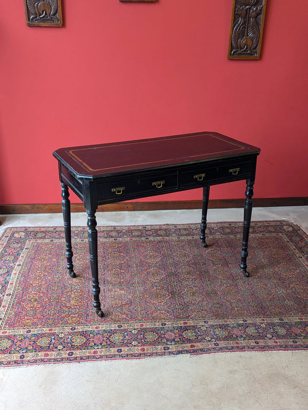 Antique Victorian Ebonised Aesthetic Movement Writing Table Desk