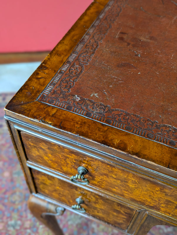 Antique Early 20th Century Burr Walnut Writing Table Desk