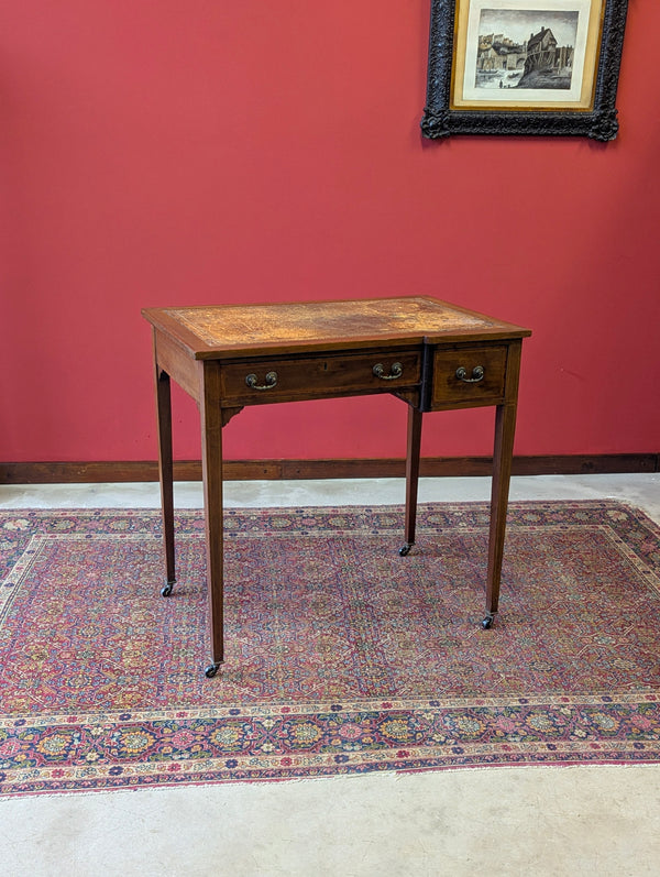 Antique Edwardian Mahogany Leather Topped Writing Desk