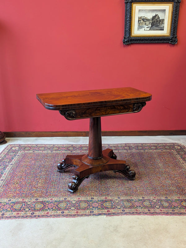 Antique Victorian Mahogany Fold Over Tea Table