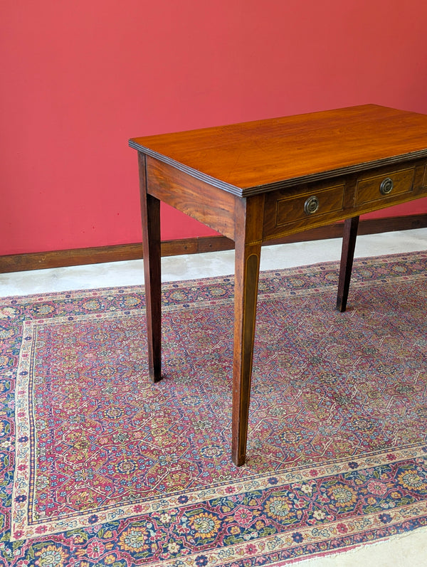 Antique Georgian Inlaid Mahogany Side Table / Writing Desk