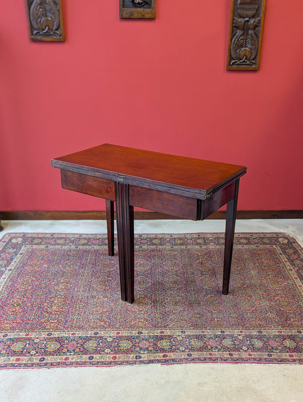 Antique Georgian Mahogany Fold Over Tea Table