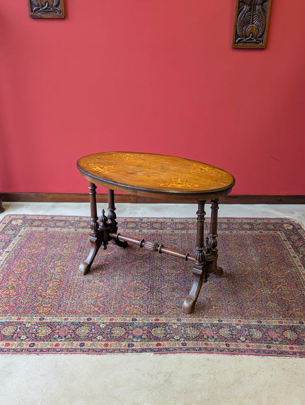 Antique 19th Century Oval Walnut Occasional Table / Coffee Table