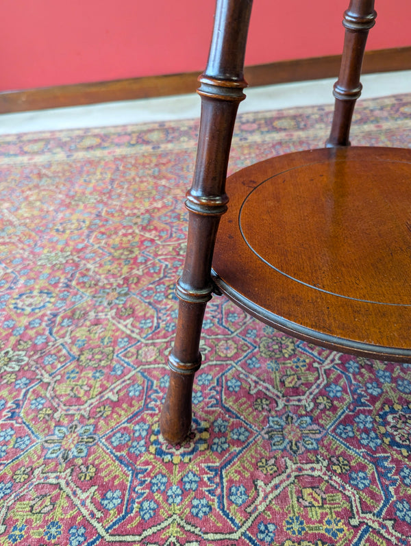 Antique Victorian Aesthetic Movement Faux Bamboo Circular Occasional Table