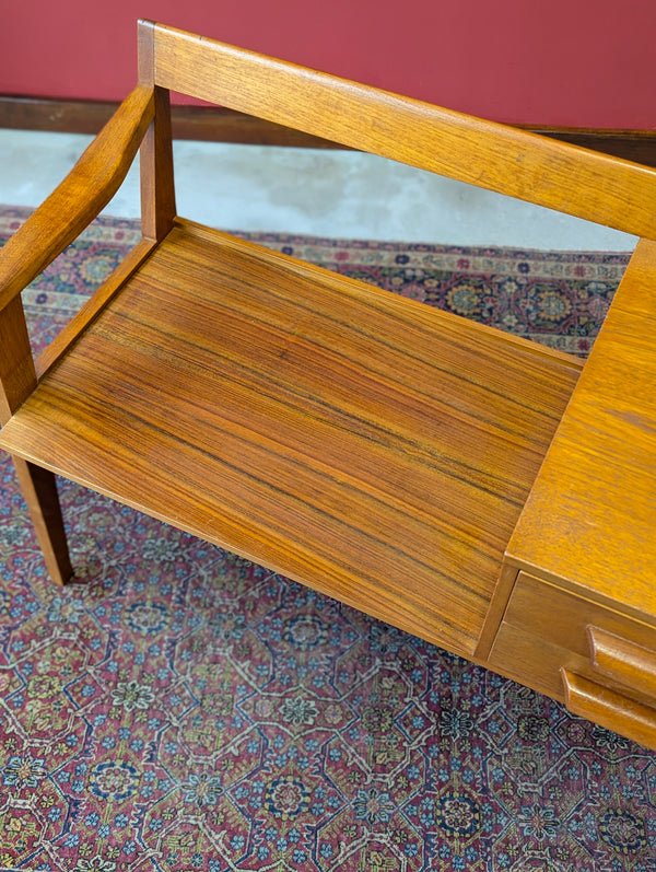 Mid Century Teak Hall / Telephone Seat by Chippy Heath