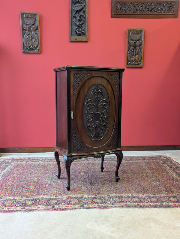 Antique Victorian Carved Mahogany Cupboard / Cabinet / Bedside