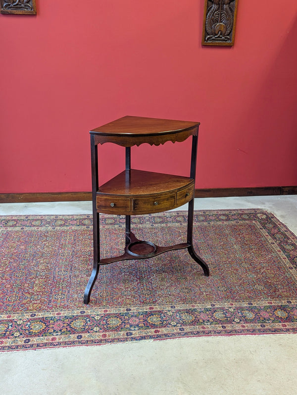 Antique Georgian Mahogany Corner Stand / Bedside