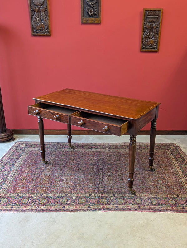 Antique Edwardian Inlaid Mahogany Writing Table Desk