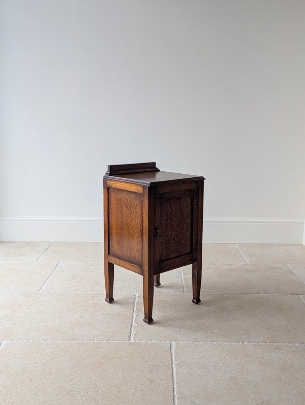 Antique Edwardian Arts & Crafts Oak Bedside Cabinet c.1910