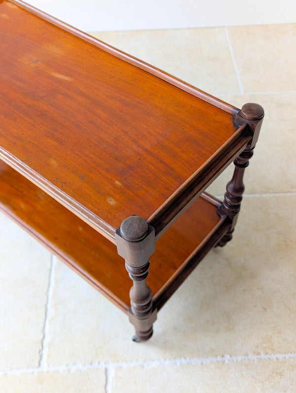 Antique Late Victorian Mahogany Two-Tier Serving Stand c.1880