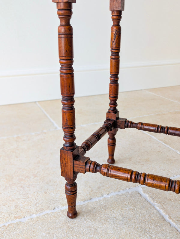 Antique Victorian Oak Jacobean Revival Occasional Table c.1890