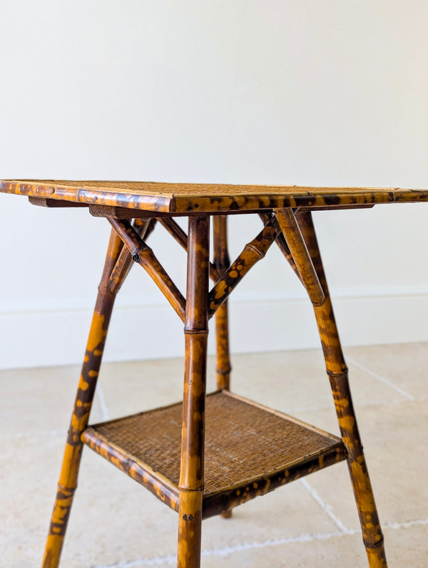 Antique Victorian Tiger Bamboo Occasional Table c.1890