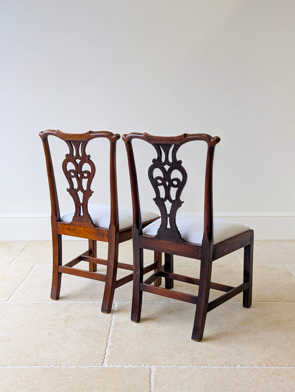 Set of Four Antique Georgian Chippendale Mahogany Dining Chairs c.1780