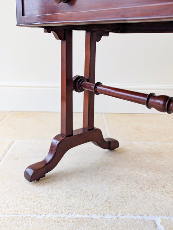 Antique Early Victorian Irish Mahogany Library Table by J. Kerr & Co c.1850