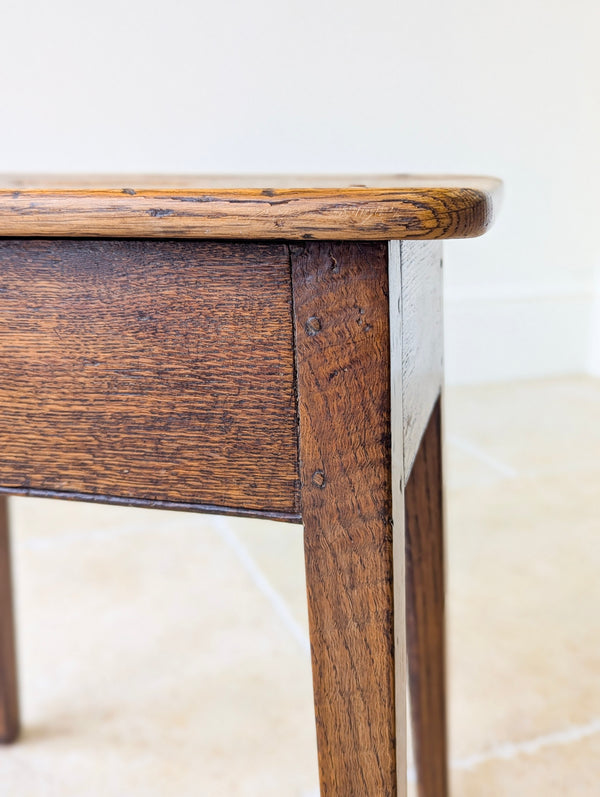 Antique Late 19th Century Country Oak Stool