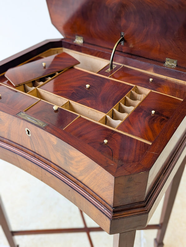 Antique Victorian Mahogany Work Box on Stand c.1880