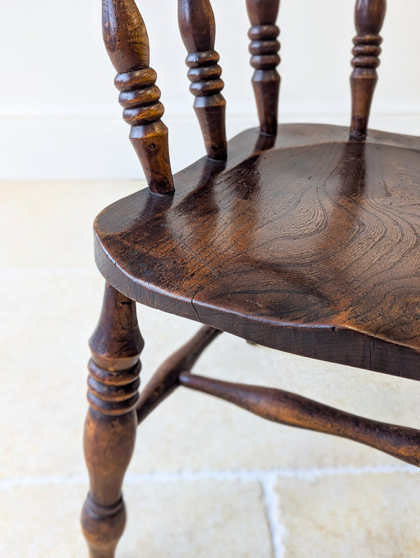 Antique Edwardian Elm & Beech Captain’s Chair c.1910